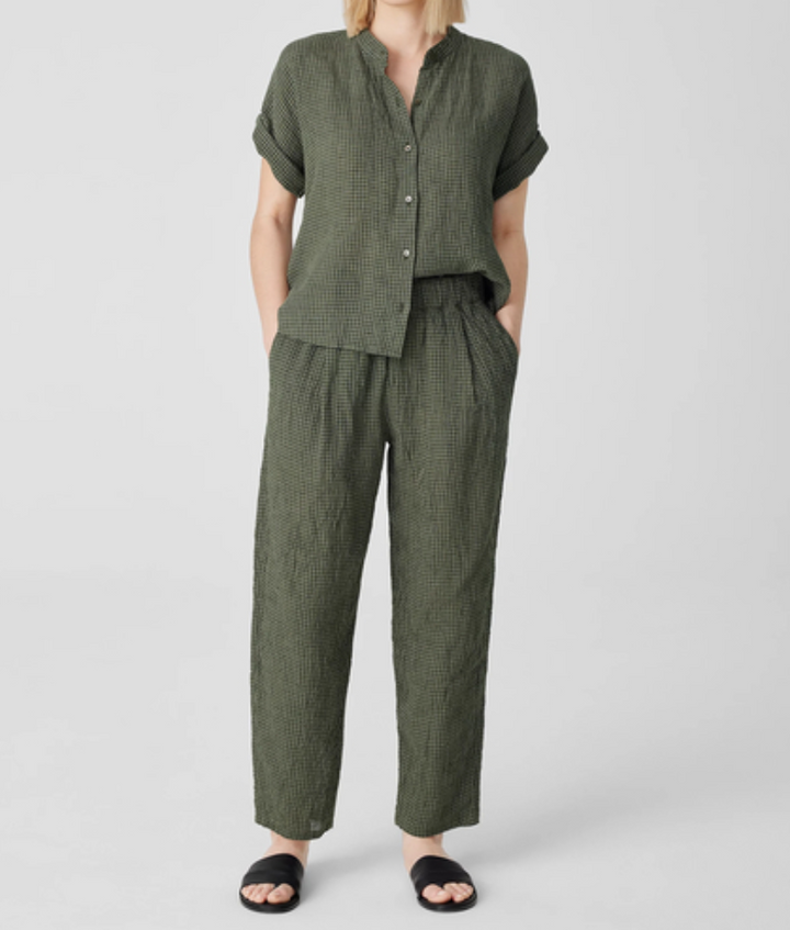 Eileen Fisher Organic Linen Tapered Ankle Pants