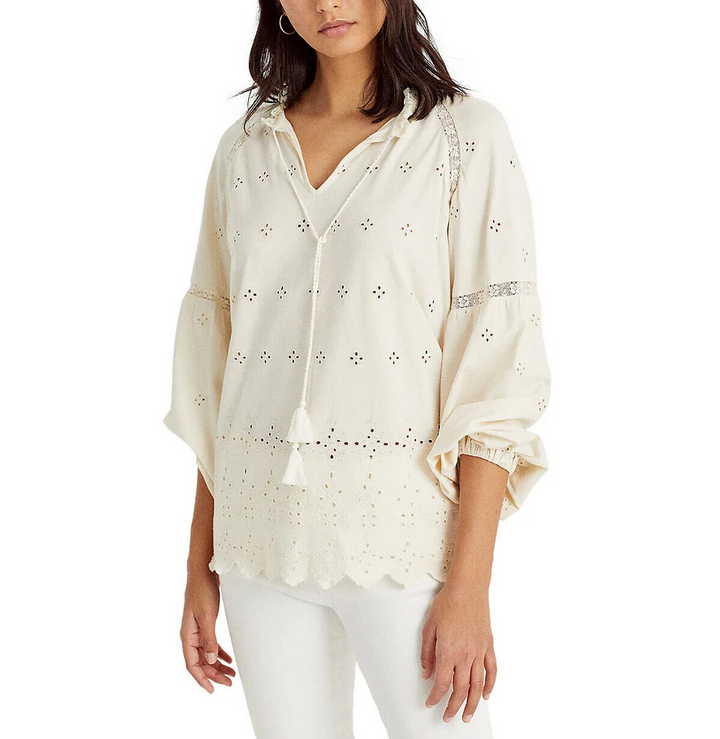 LAUREN RALPH LAUREN Plus Size Eyelet Jersey Tunic