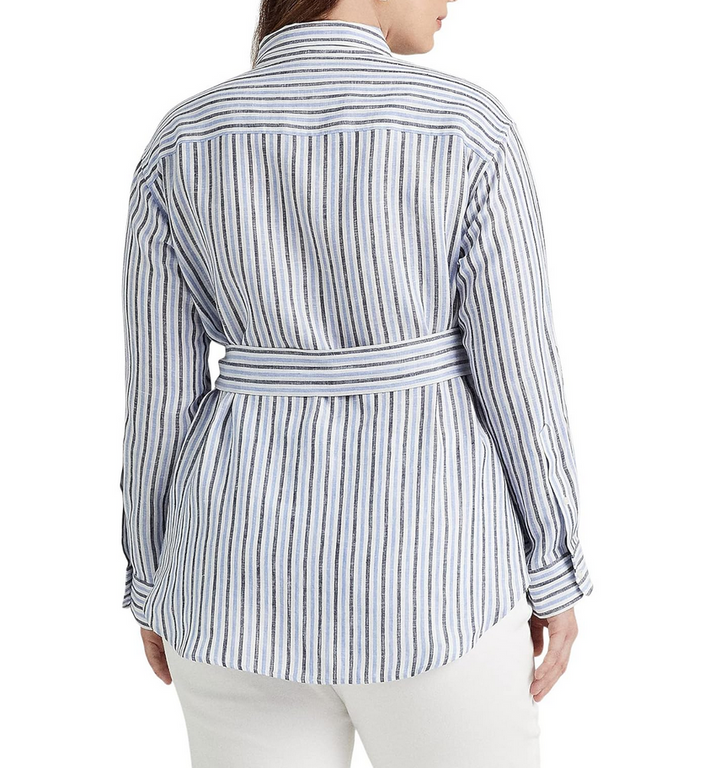 LAUREN RALPH LAUREN Plus Size Utility-Inspired Roll-Tab Sleeve Top