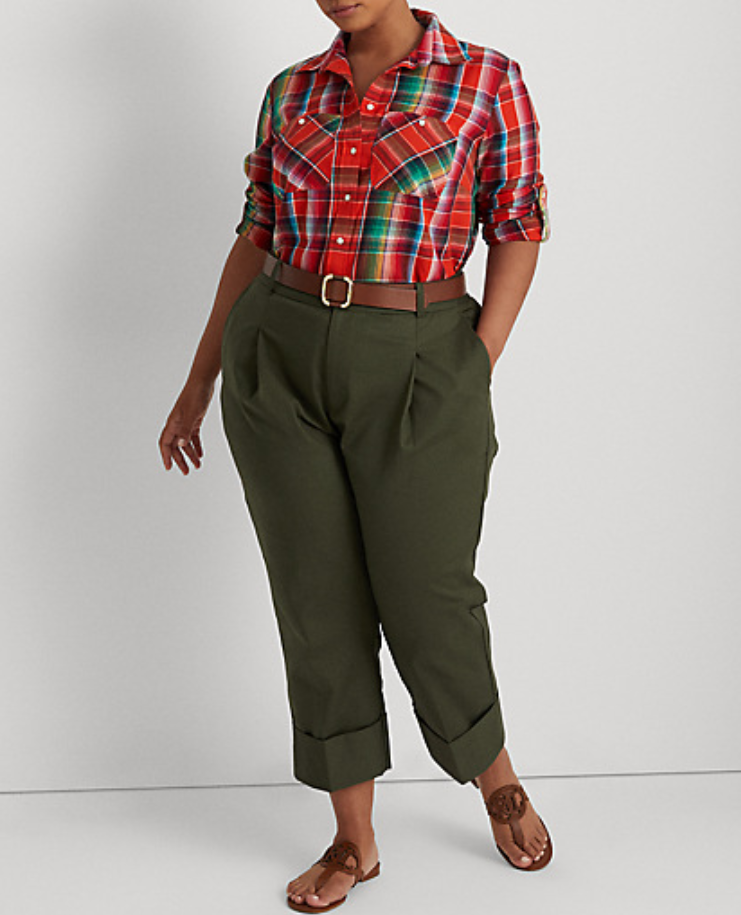 LAUREN RALPH LAUREN Plus-Size Cotton Madras Shirt