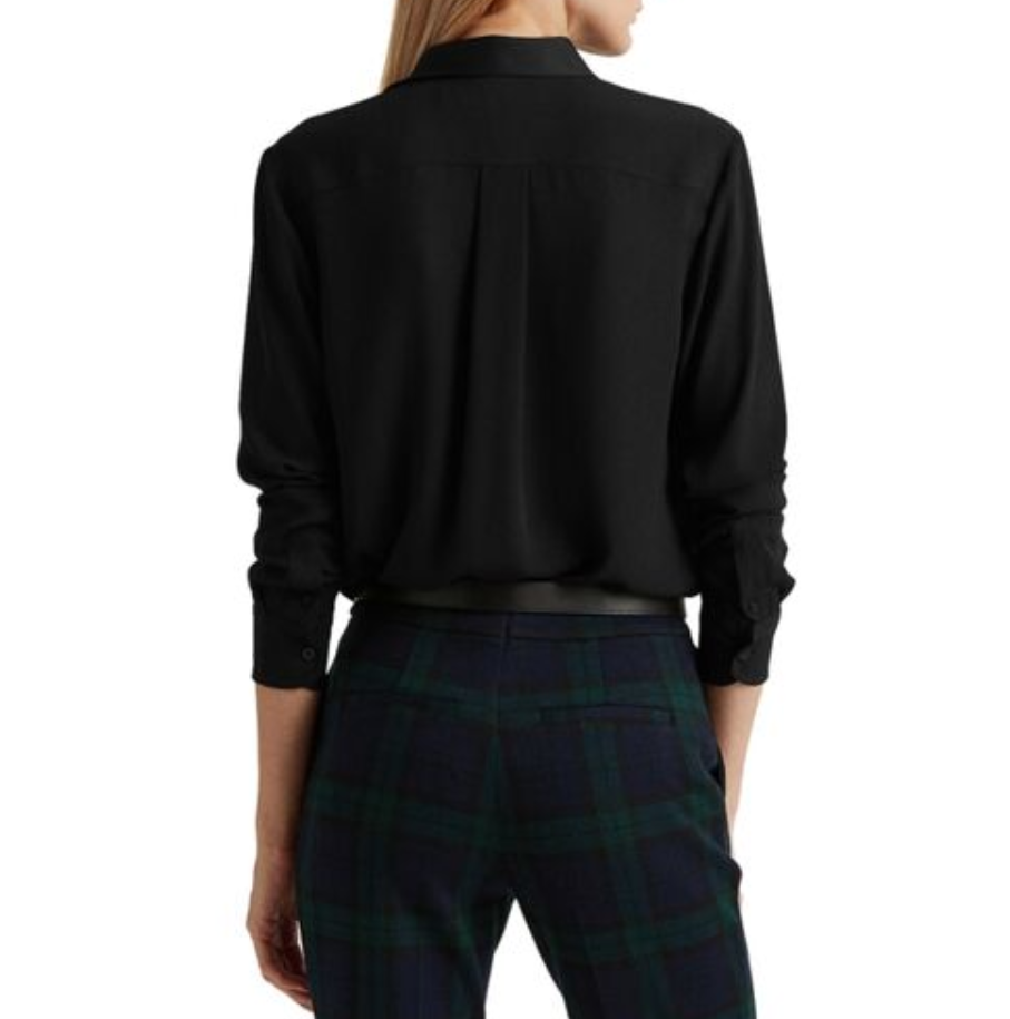 LAUREN RALPH LAUREN Plus-Size Bib-Front Georgette Shirt