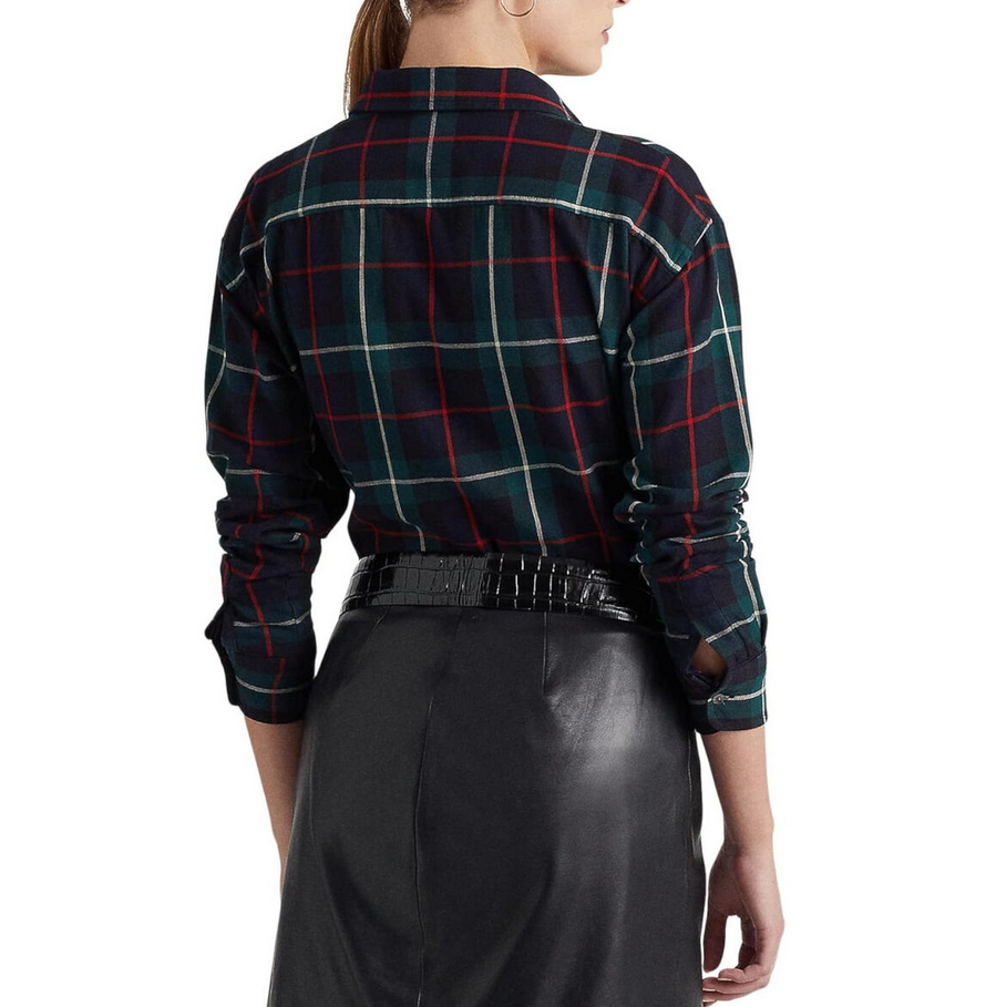 LAUREN RALPH LAUREN Bullion Patch Plaid Twill Shirt