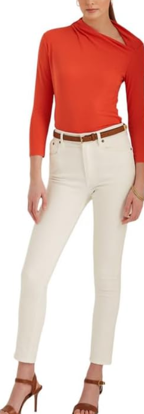 Lauren Ralph Lauren Asymmetrical Mockneck Top