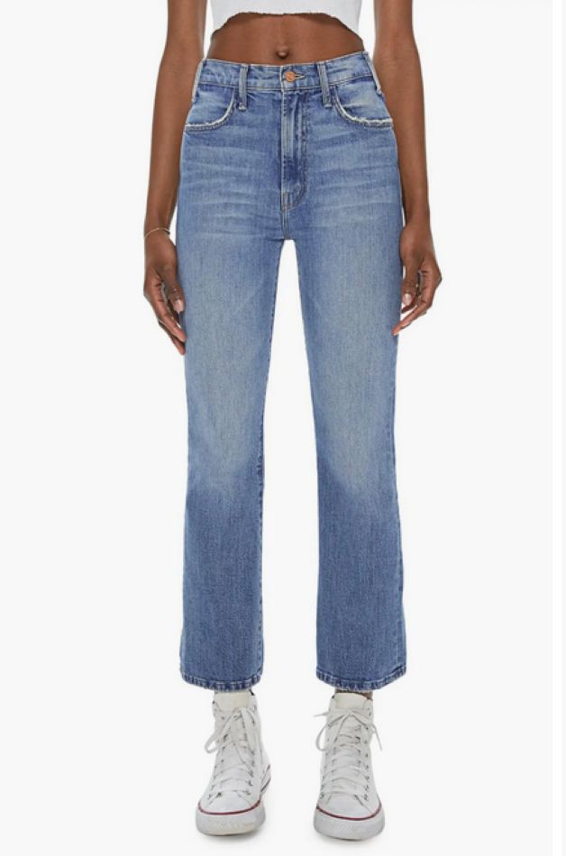 MOTHER The Hustler Flared High Rise Ankle Jeans