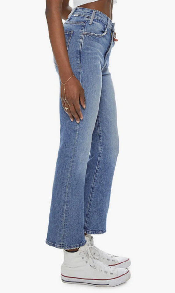 MOTHER The Hustler Flared High Rise Ankle Jeans