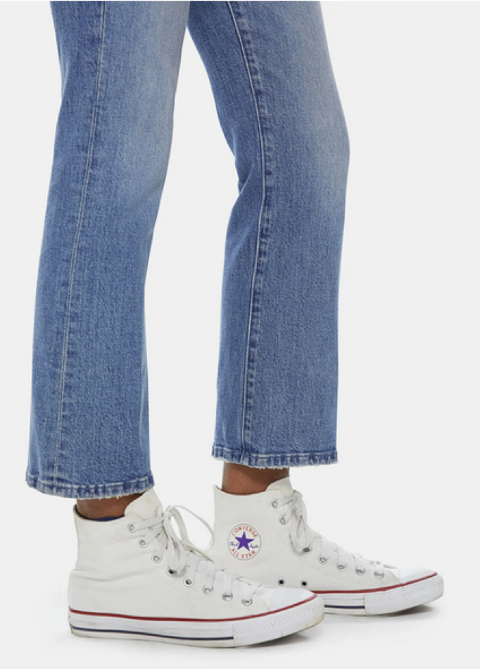 MOTHER The Hustler Flared High Rise Ankle Jeans