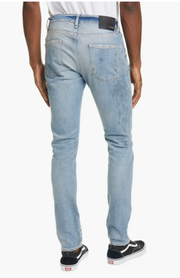 OVADIA MEN Skinny Fit Paint Splatter Jeans