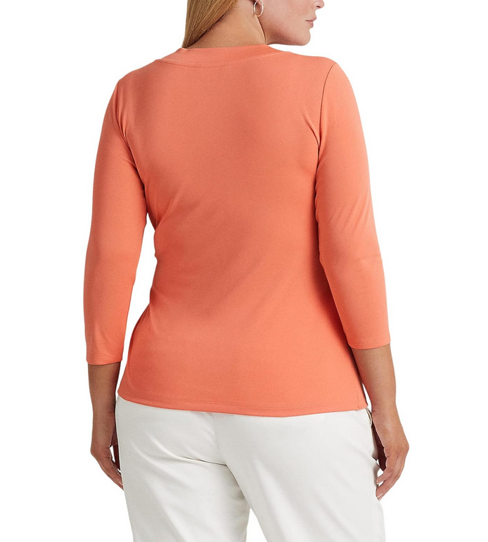 LAUREN Ralph Lauren Stretch Jersey Surplice Top