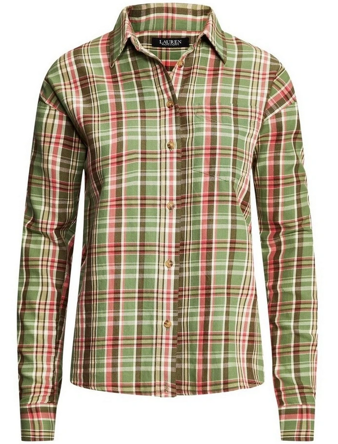 LAUREN RALPH LAUREN Plaid Cotton Twill Shirt