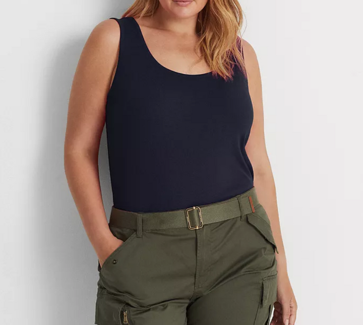 LAUREN RALPH LAUREN Plus Size Stretch Cotton Tank Top