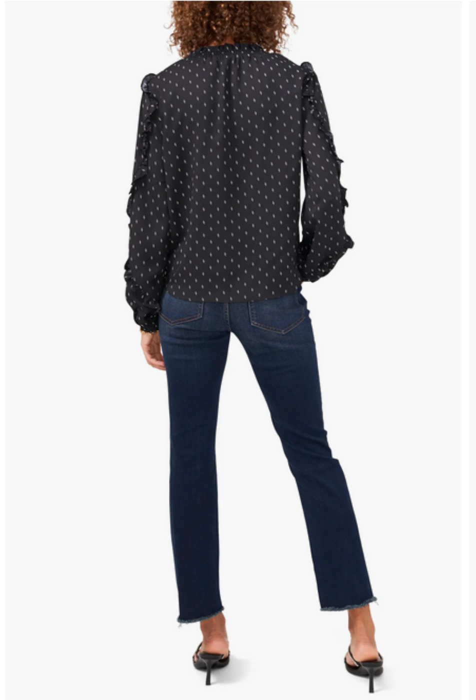 Vince Camuto Printed Ruffled Blouse