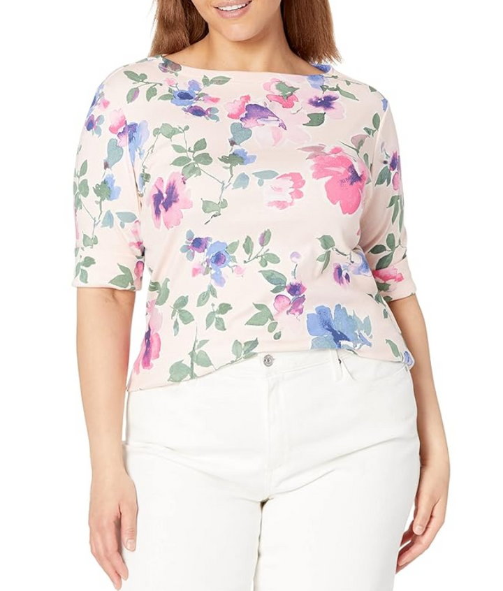 LAUREN Ralph Lauren Floral Stretch Cotton Tee