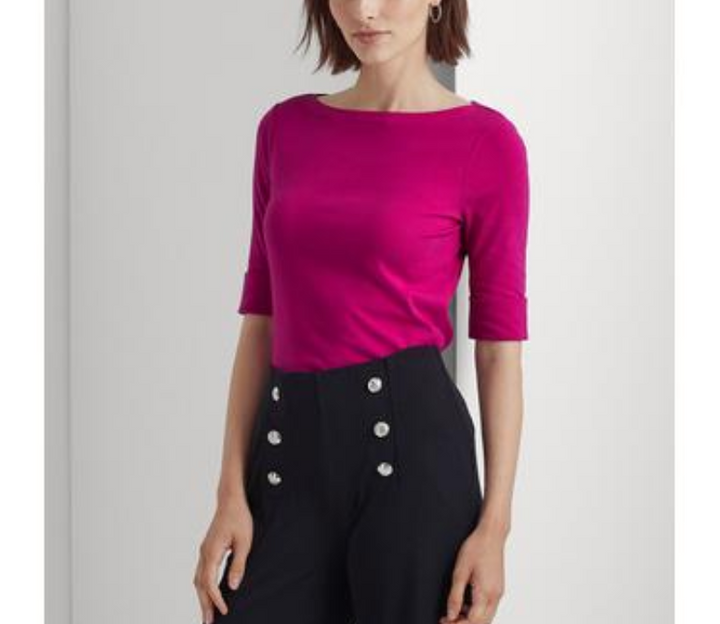 Lauren Ralph Lauren Stretch Cotton Boatneck T-Shirt