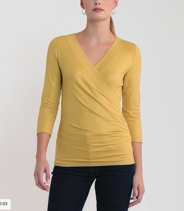 LAUREN RALPH LAUREN Surplice Foil-Print Stretch Jersey Top