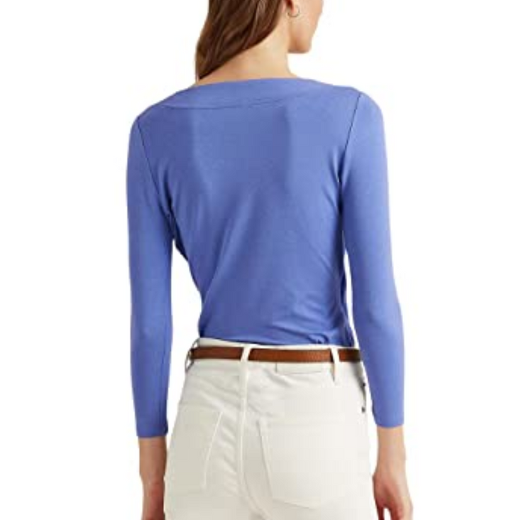 LAUREN RALPH LAUREN Wrap-Style Jersey Top