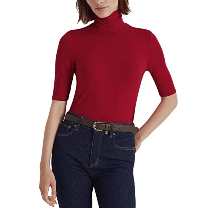 LAUREN RALPH LAUREN Stretch Jersey Turtleneck