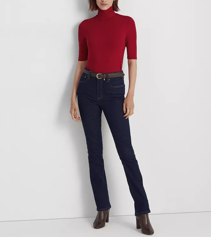 LAUREN RALPH LAUREN Stretch Jersey Turtleneck