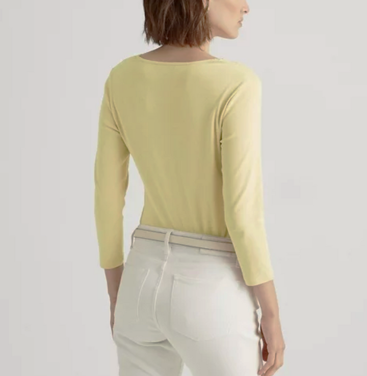 LAUREN RALPH LAUREN Lace-Trim Quarter-Placket Top