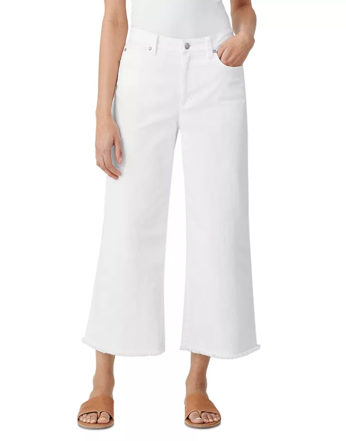 Eileen Fisher High Rise Cropped Wide Leg Jeans