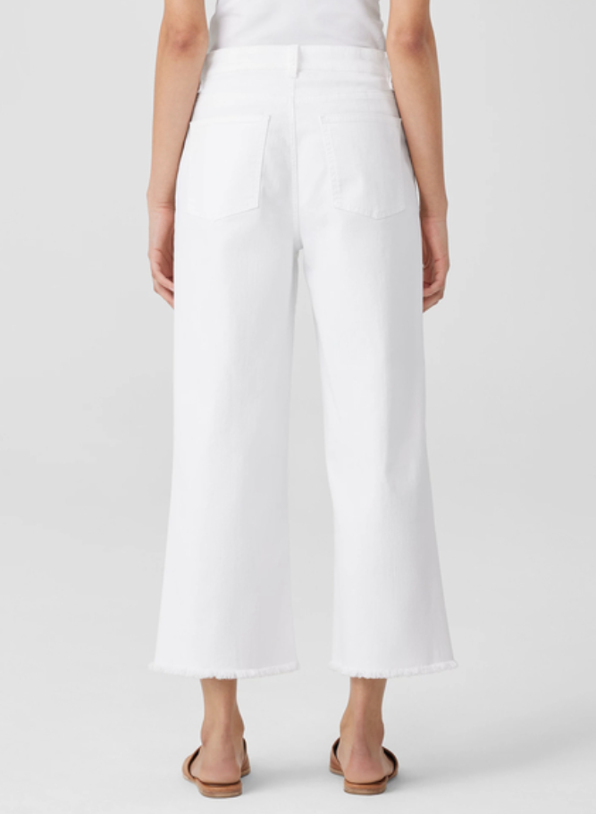 Eileen Fisher High Rise Cropped Wide Leg Jeans