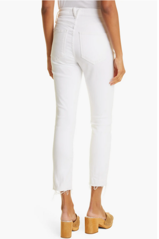 Veronica Beard Jean Carly High Rise Cropped Raw Hem Kick Flare Jeans