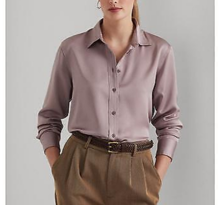 Lauren Ralph Lauren Buttoned Charmeuse Shirt