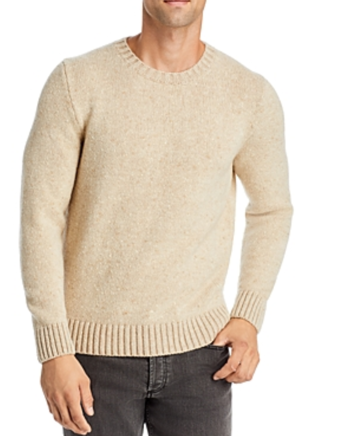 Inis Meain MEN Classic Donegal Wool & Cashmere Crewneck Sweater