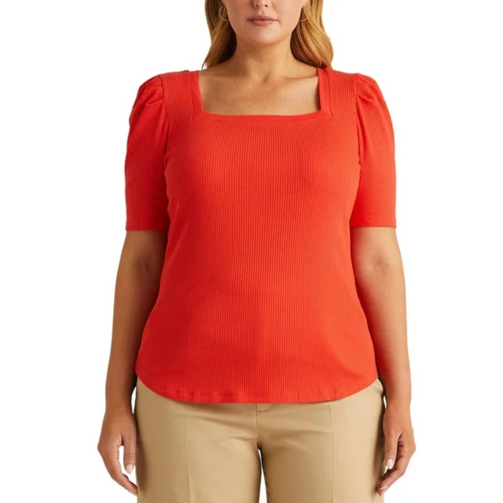 Ralph Lauren Cotton Blend Elbow Sleeve T-Shirt