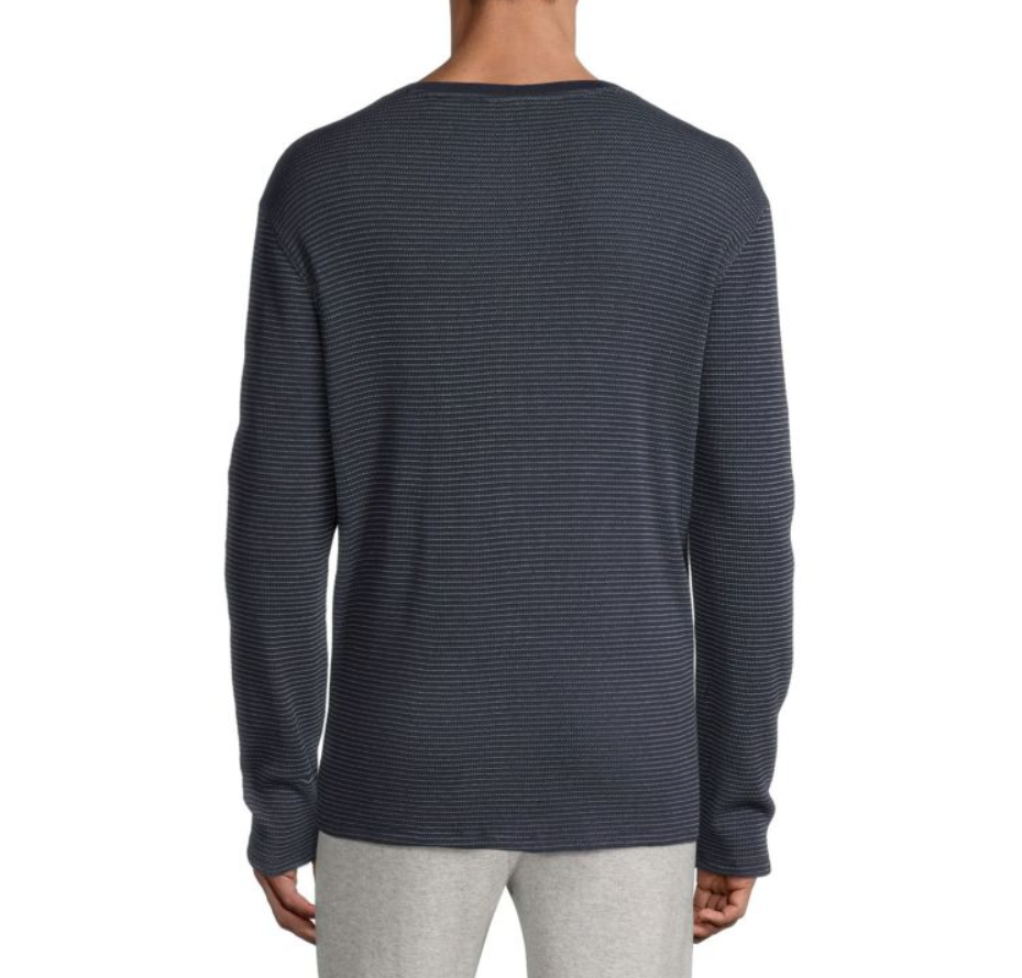 Vince Striped Thermal Long Sleeve Henley