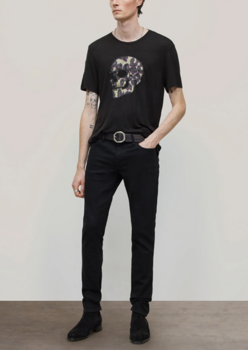 John Varvatos MEN Cheetah Skull Tee