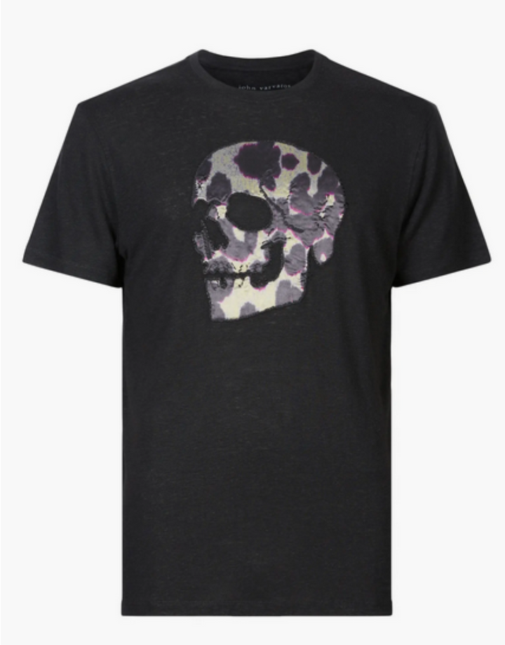 John Varvatos MEN Cheetah Skull Tee