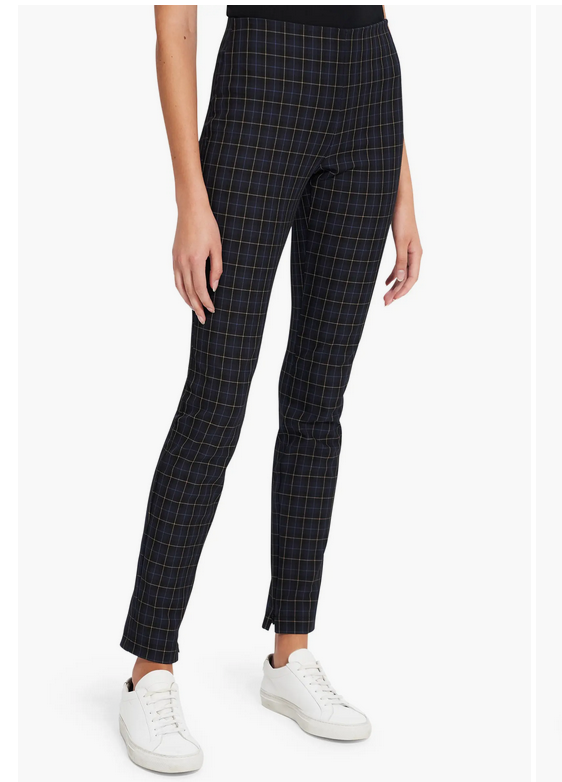 Theory Plaid Zip Cuff Trousers