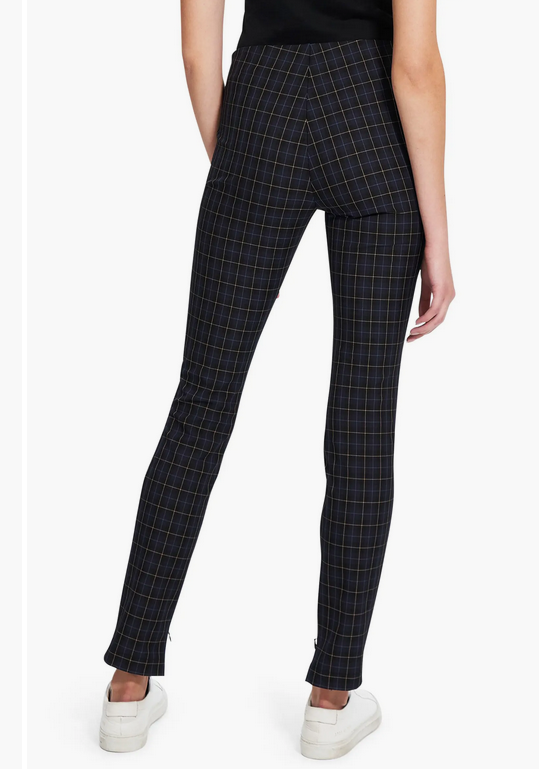 Theory Plaid Zip Cuff Trousers