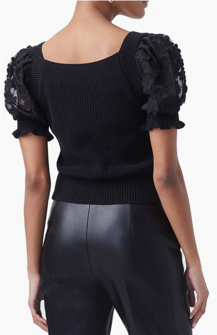 FRENCH CONNECTION Juliet Mozart Caballo Puff Sleeve Sweater