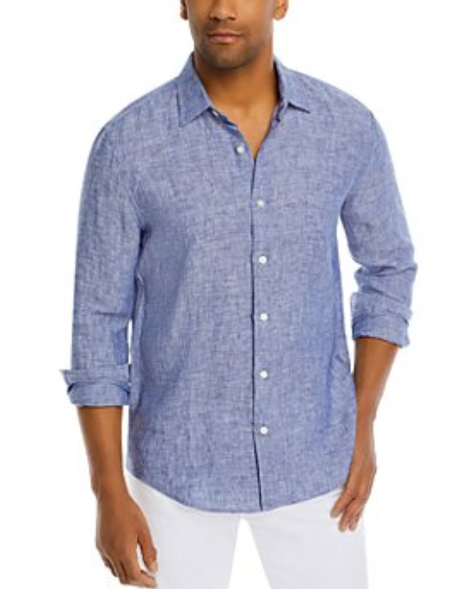 The MEN Store Linen Dyed Solid Shirt