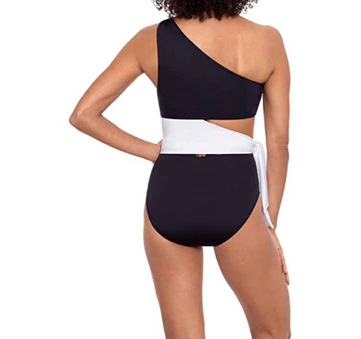 LAUREN RALPH LAUREN Bel Air Cutout One-Shoulder One-Piece Swimsuit