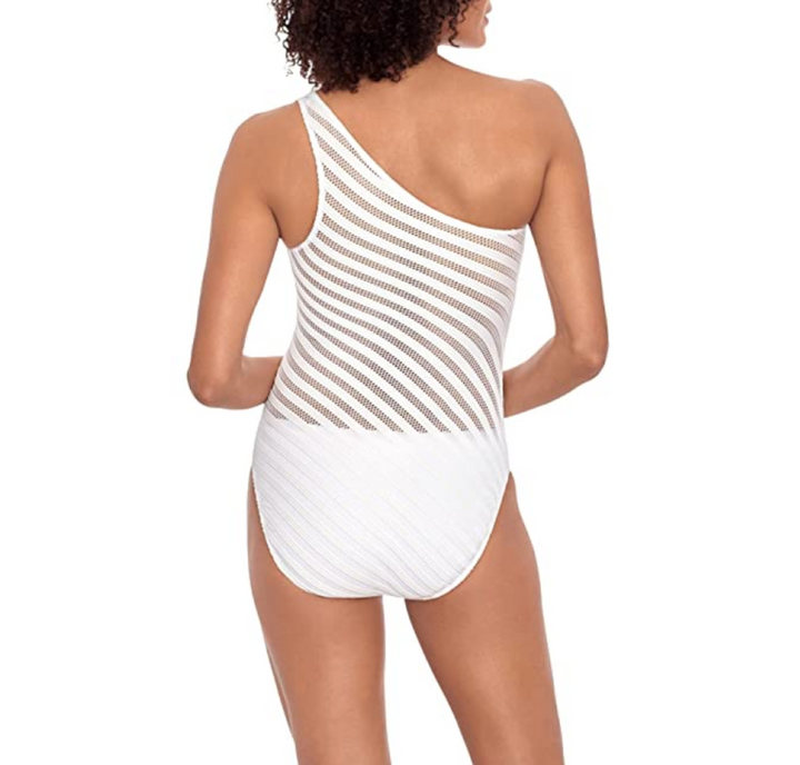 LAUREN RALPH LAUREN One-Shoulder Tummy-Control One-Piece Swimsuit