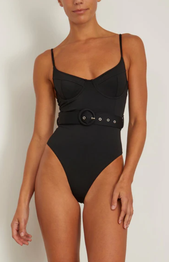 JONATHAN SIMKHAI Noa Belted Underwire One Piece Swimsuit