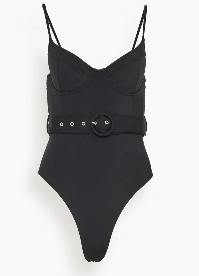 JONATHAN SIMKHAI Noa Belted Underwire One Piece Swimsuit