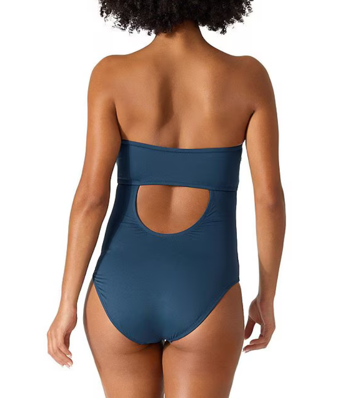 Tommy Bahama Palm Modern Bandeau One Piece Swimsuit