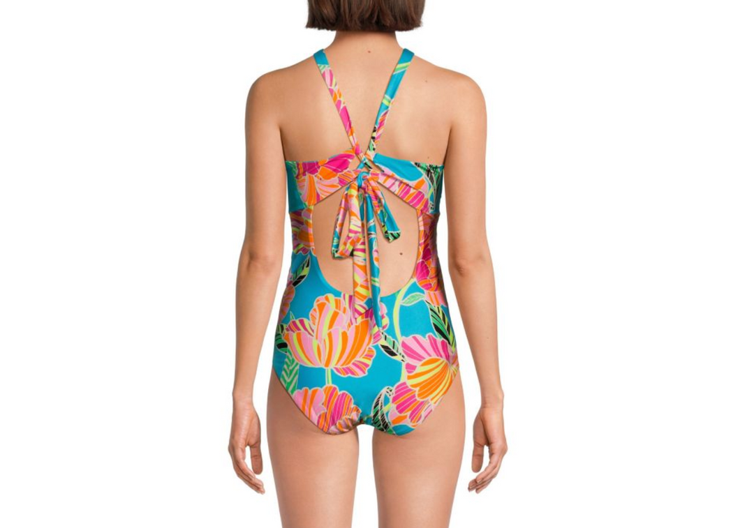 Trina Turk Reversible Halterneck One Piece Swimsuit