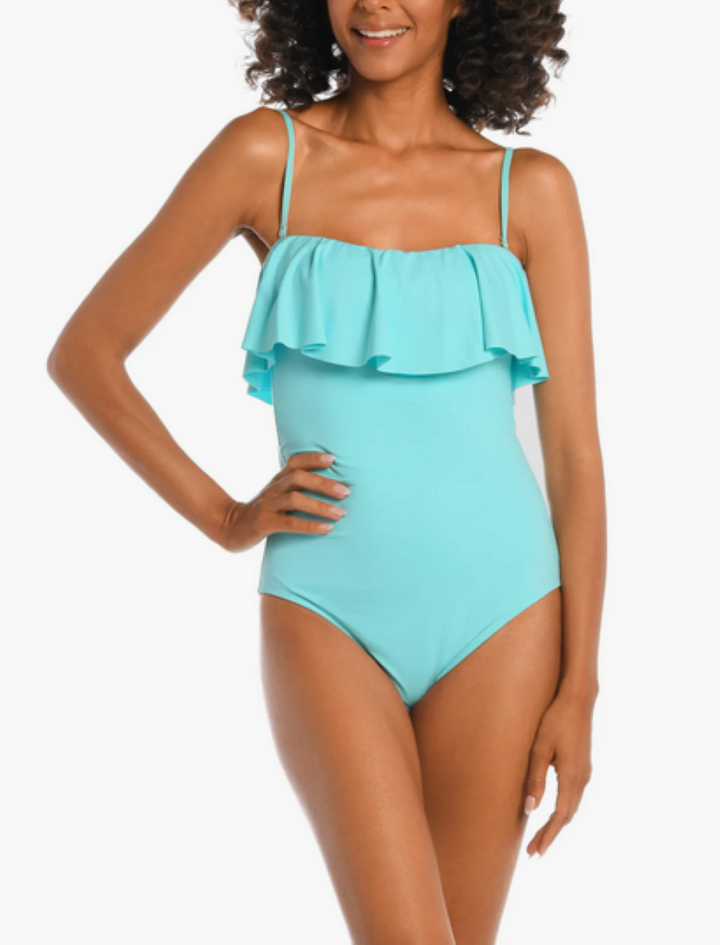 La Blanca Ruffled Bandeau One Piece Swimsuit