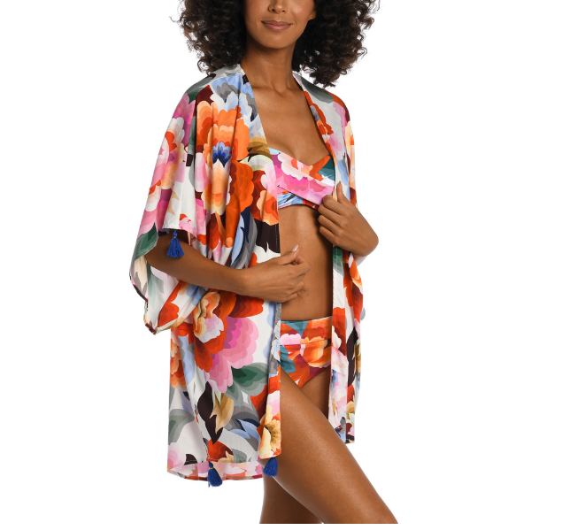 La Blanca Floral Rhythm Kimono Cover Up