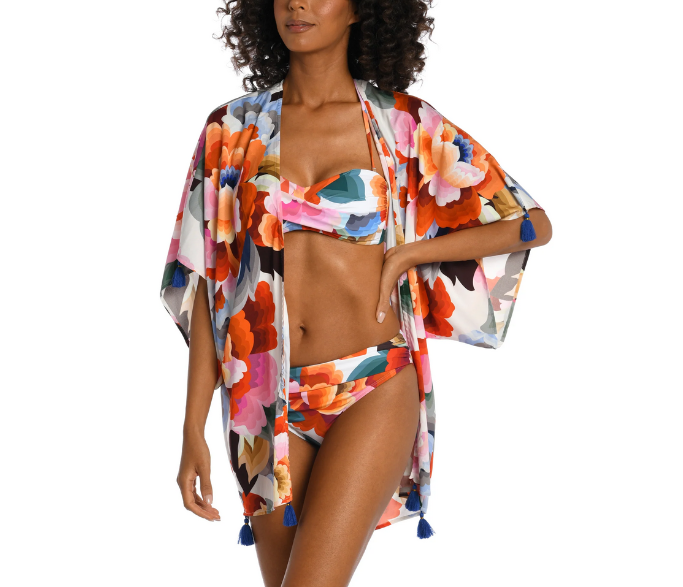 La Blanca Floral Rhythm Kimono Cover Up