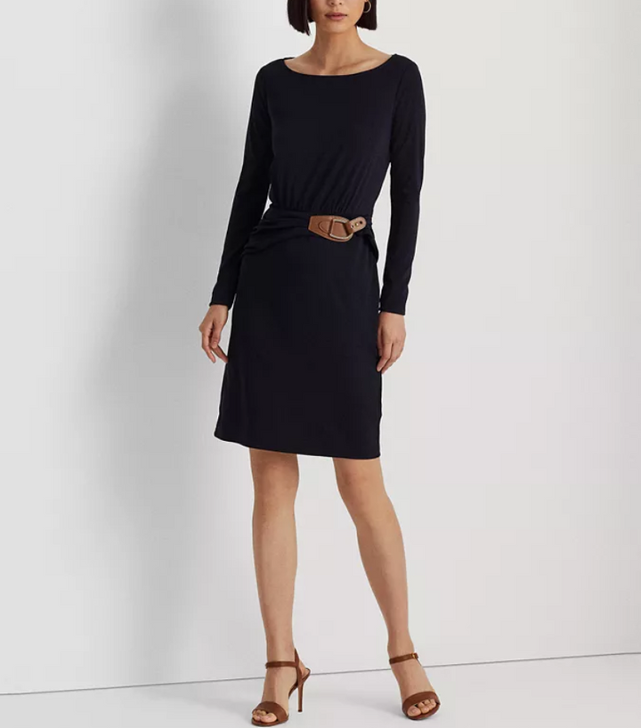 LAUREN RALPH LAUREN Buckle-Trim Stretch Jersey Dress
