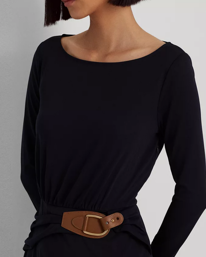 LAUREN RALPH LAUREN Buckle-Trim Stretch Jersey Dress