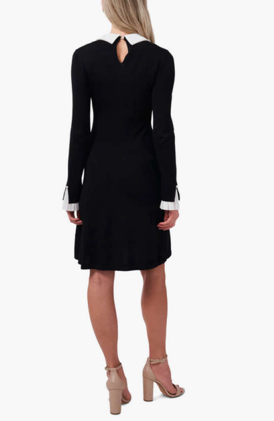 CeCe Pleated-Cuff Collared Cotton Dress