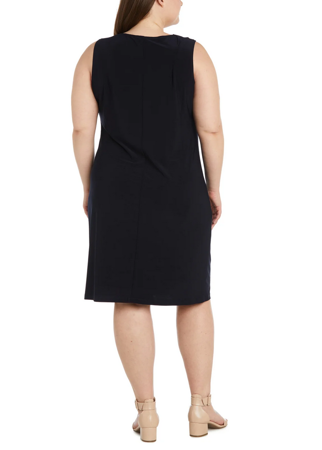 R & M Richards Plus Size 2-Pc. Printed Jacket & Necklace Dress