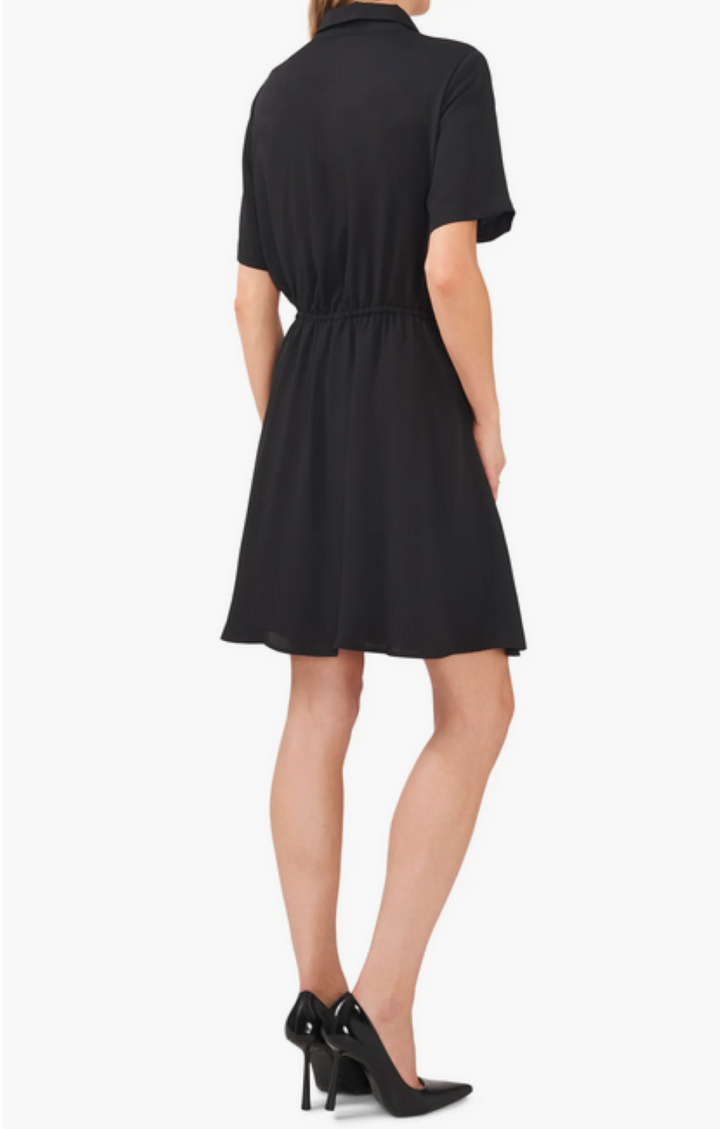 Vince Camuto Split-Neck Collared Wrap Dress