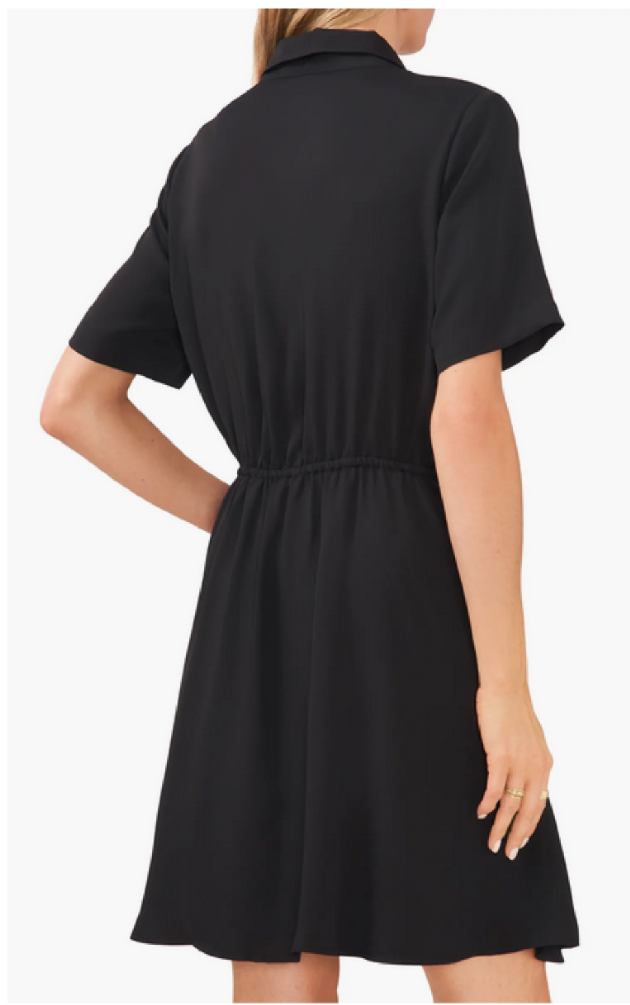 Vince Camuto Split-Neck Collared Wrap Dress